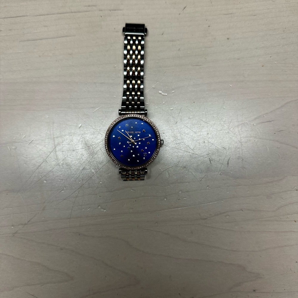 Michael Kors Blue and Silver Women's Watch